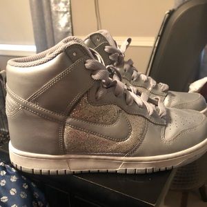 Nike dunks silver sequin